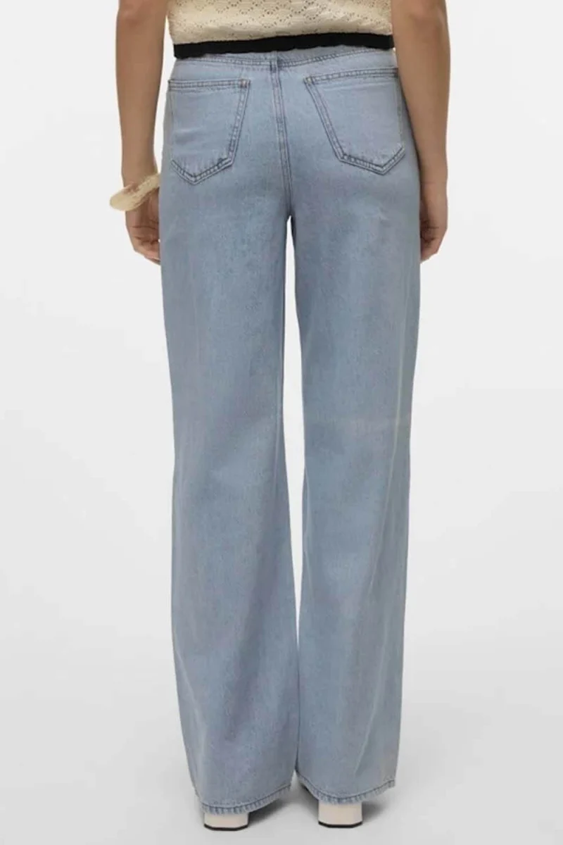 Jeans Vmkathy Shr Wide Wavy Seam Dnm J Yo36 10323235 BS000053 light blue denim — снимка 2