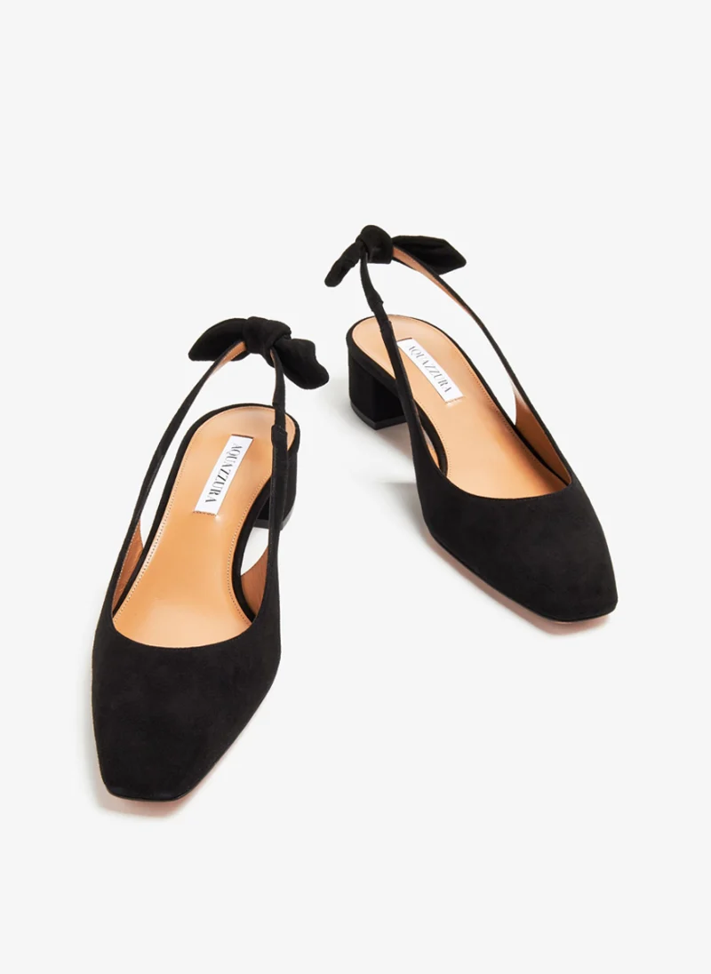 Велурени обувки с панделка Aquazzura — снимка 4