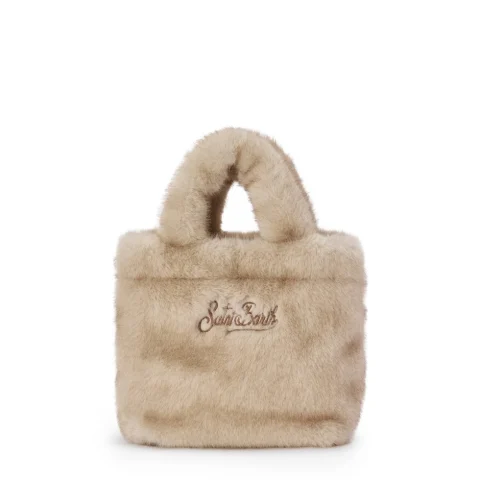 Дамска бежова чанта Mini Vanity SAINT BARTH — снимка 8