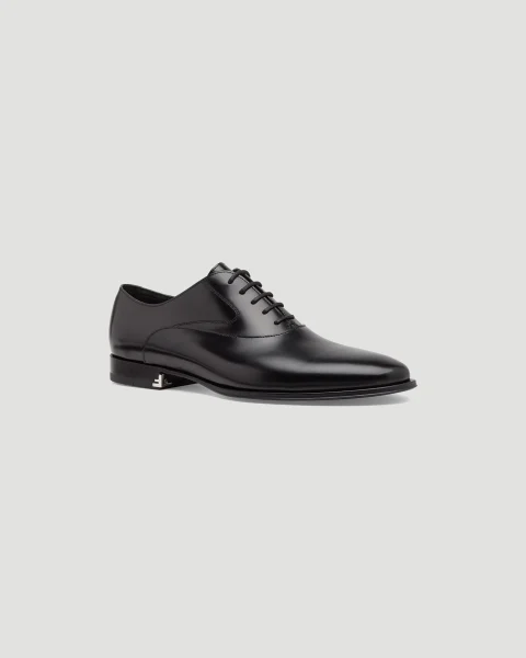 Leather Oxfords in Black — снимка 2