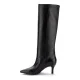 Дамски черни ботуши кожа Bianca Di — снимка 5