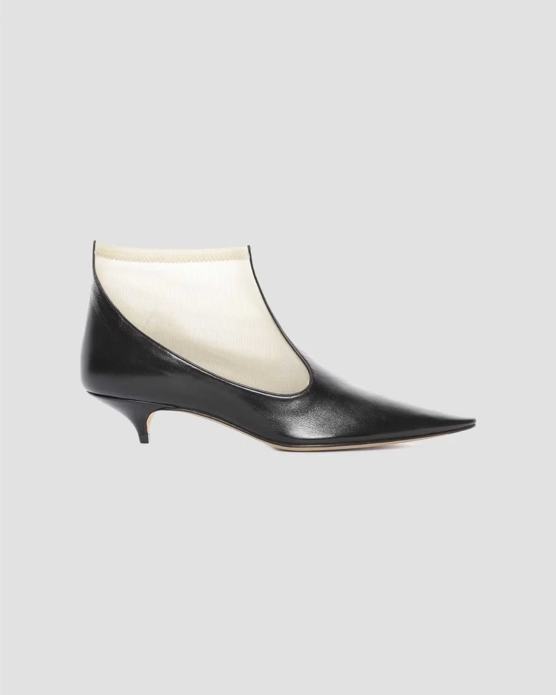 Mesh Bootie in Nylon and Leather