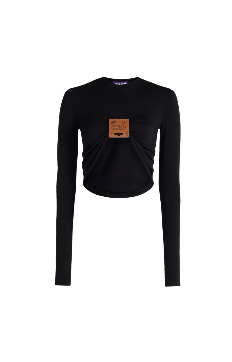 Label Long Sleeve Top in Black