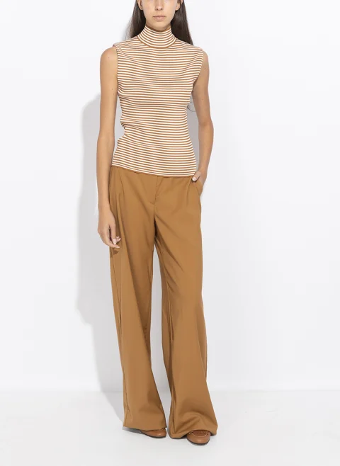 Топ от фино плетиво с поло яка Max Mara Studio Mstpepato
