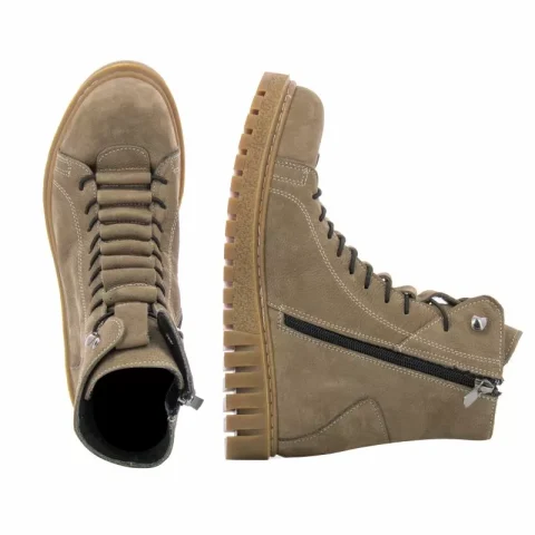Дамски Равни Боти COCONUT – 258.421 TAUPE NUBUCK — снимка 5