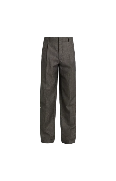 Wool And Mohair Pants in Desert/Grey Melange