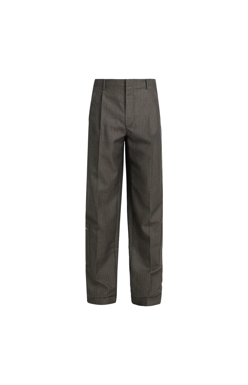 Wool And Mohair Pants in Desert/Grey Melange
