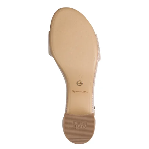 Дамски Сандали На Ток TAMARIS – 1-28201-42-968 LT GOLD STRUCT — снимка 6
