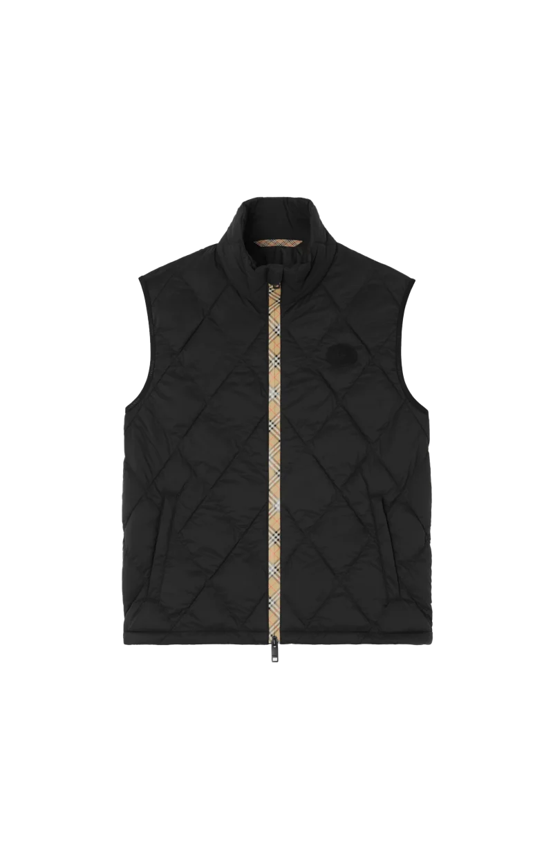 Packable Quilted Nylon Acresford Gilet in Black