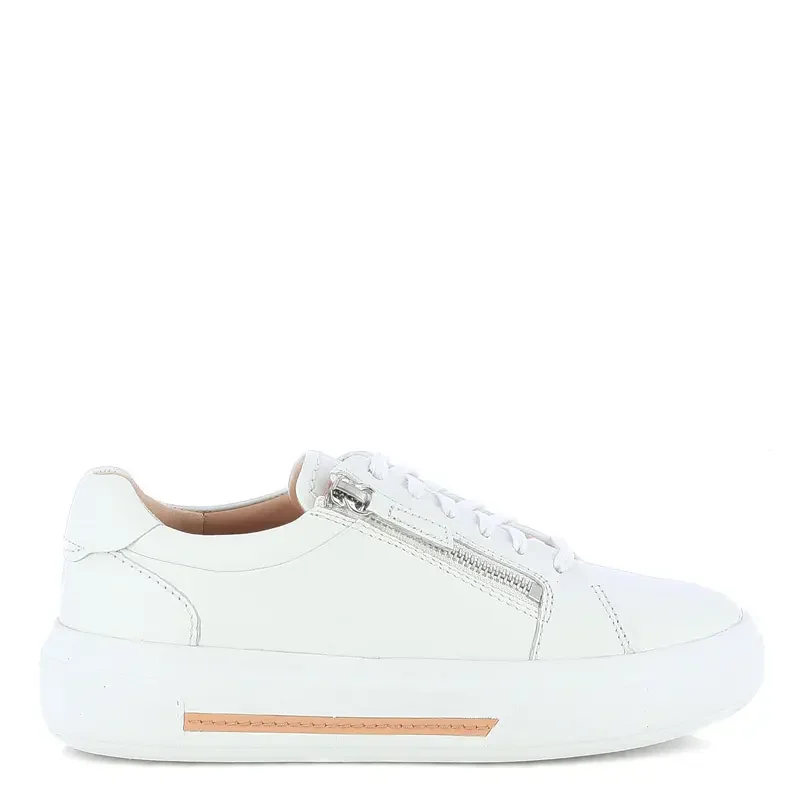 Дамски Сникърс CLARKS – 26185917 HOLLYROSE ZIP WHITE LEATHER