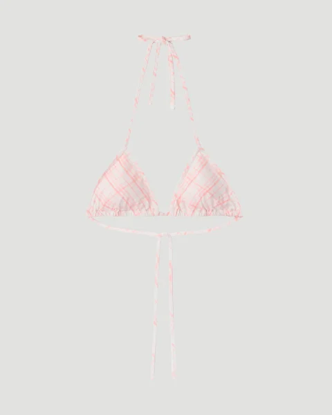 Check Bikini Top in Dusky Rose