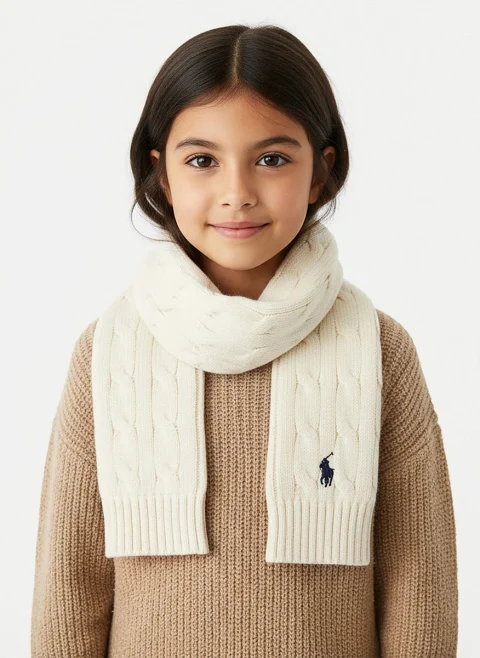 Шал с бродерия Ralph Lauren Kids 6-14 — снимка 4
