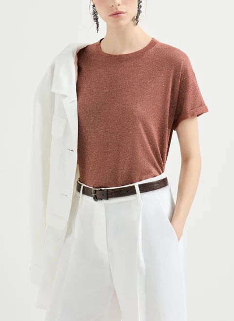Тишърт с коприна Brunello Cucinelli