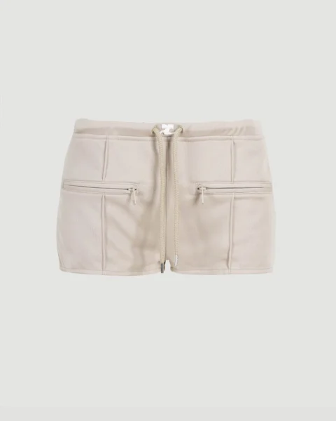 Interlock Tracksuit Mini Shorts in Beige