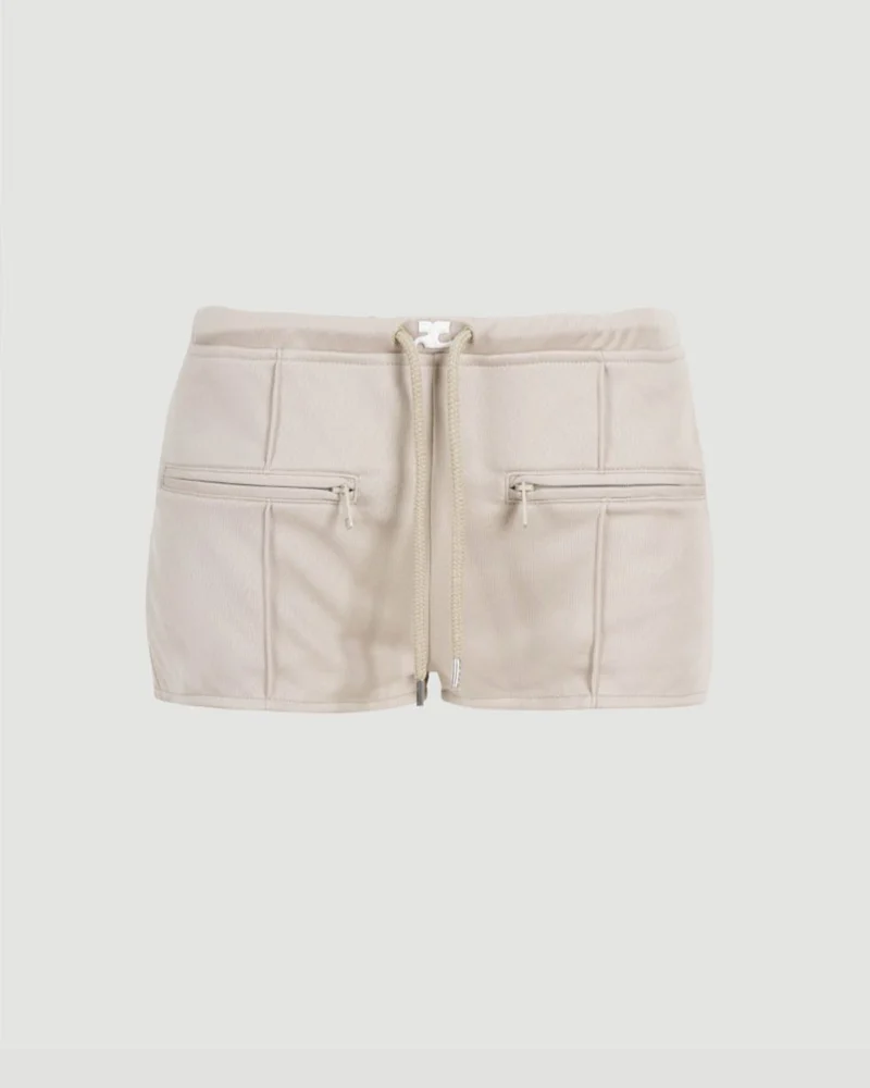 Interlock Tracksuit Mini Shorts in Beige