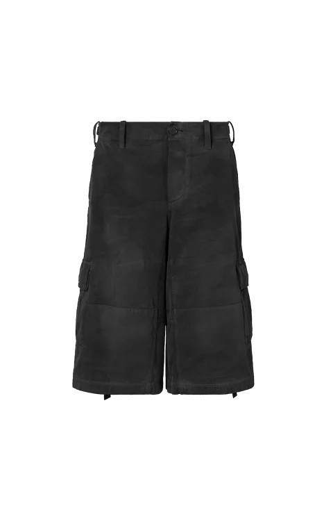 Doppio Punto Cotton Bermuda Shorts in Black