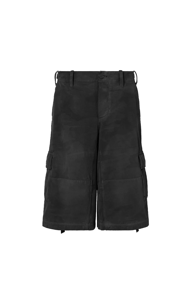 Doppio Punto Cotton Bermuda Shorts in Black