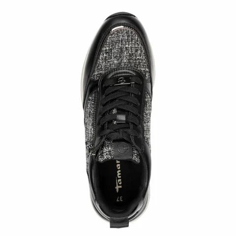 Дамски Сникърс TAMARIS – 1-23732-41-0A6 BLACK STRUCT. — снимка 5