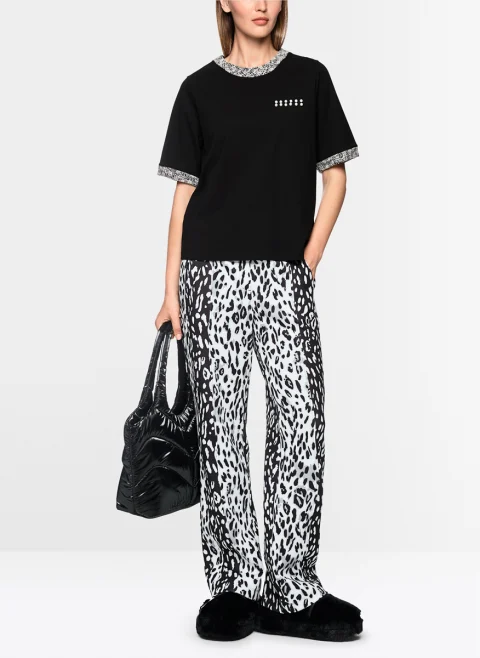 Тишърт с детайли от букле Marc Cain Sports — снимка 2