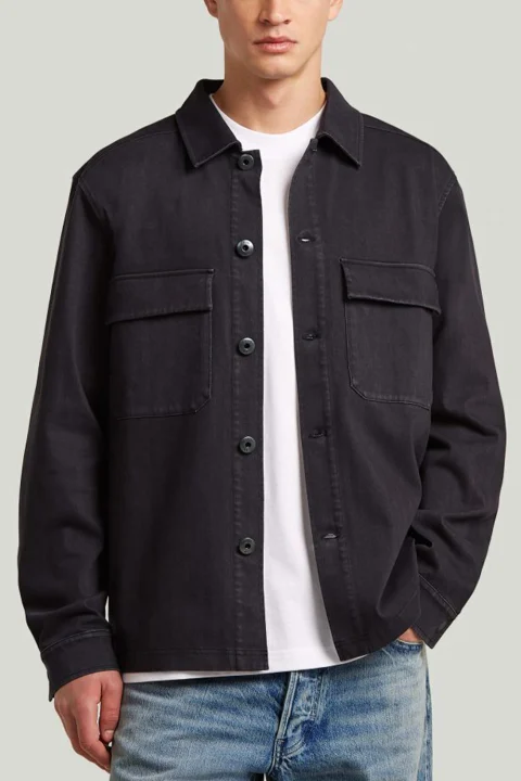 Washed Hb Overshirt Sw L\S D30657-E161-B564 dk black gd — снимка 2