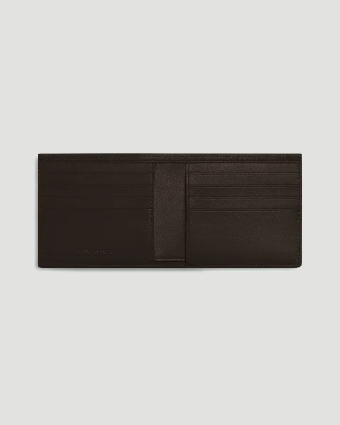 Intrecciato Bi-Fold Wallet in Brown — снимка 2