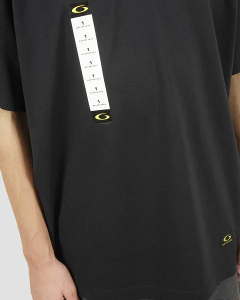 Printed Label Oversized T-Shirt in Black Faded — снимка 4