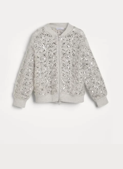 Жилетка с мохер 'Fluffy flower' Brunello Cucinelli Kids 8-10