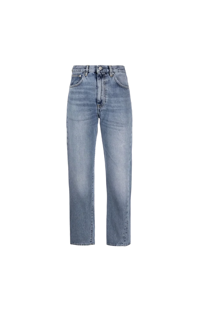 Tapered Fit Twisted Seam Denim Worn Blue