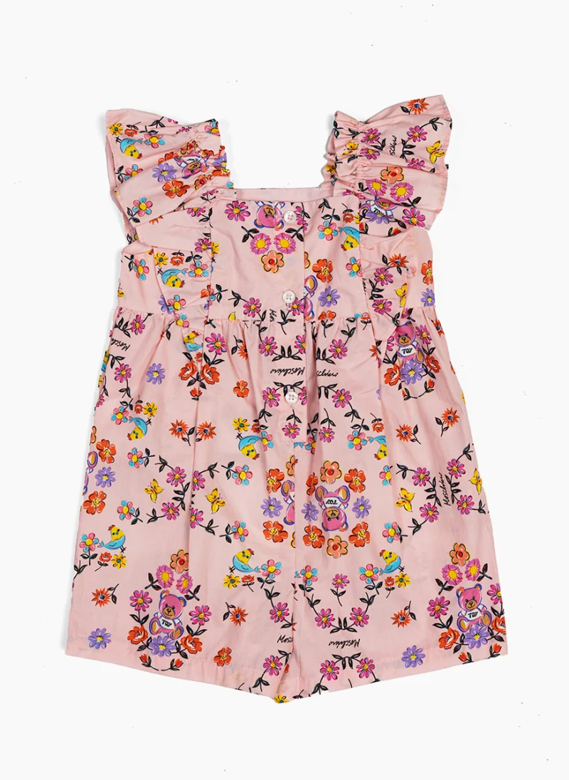 Гащеризон с флорален принт Moschino Kids — снимка 2
