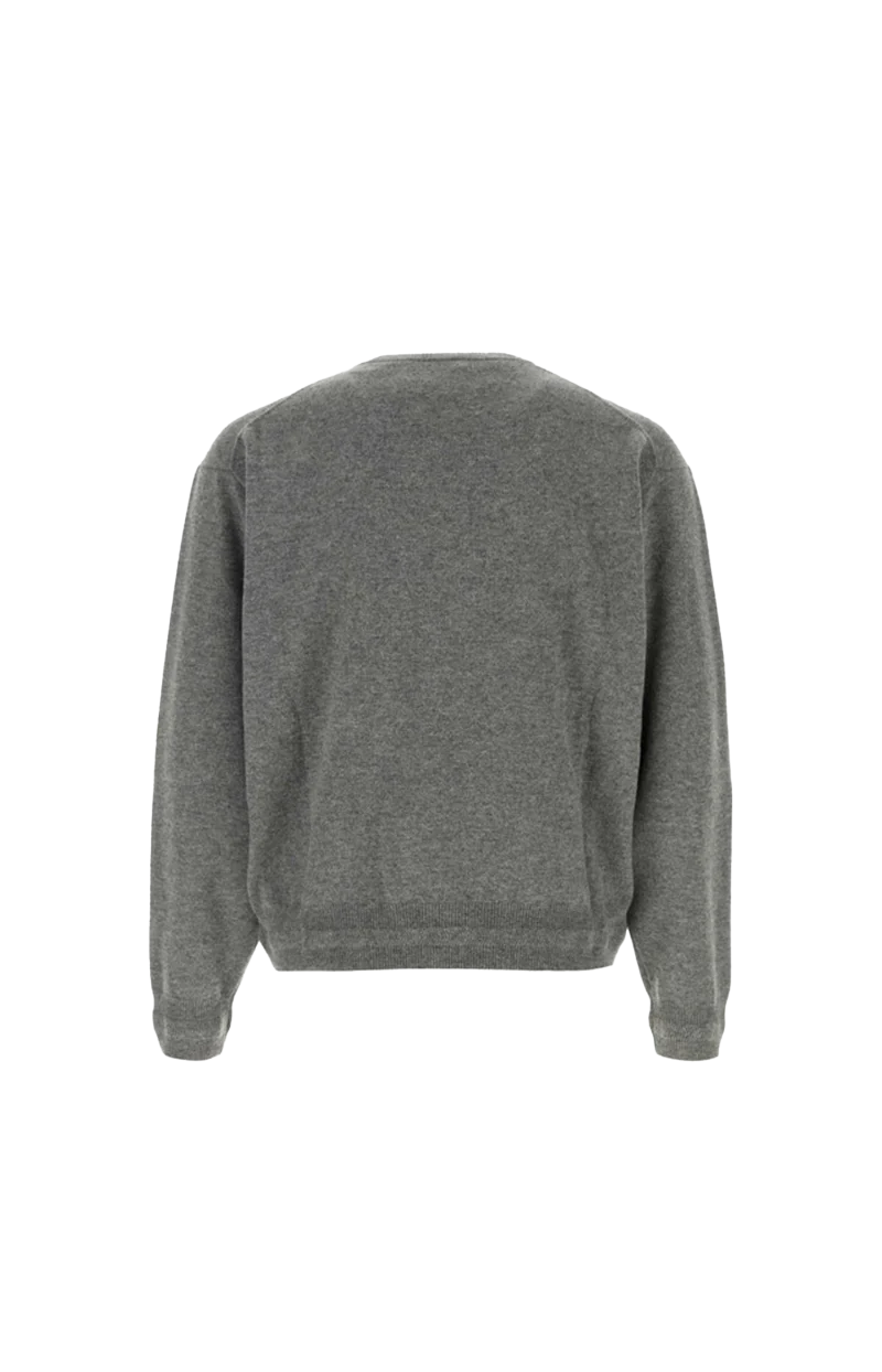 Cashmere V-Neck Sweater in Grey — снимка 2