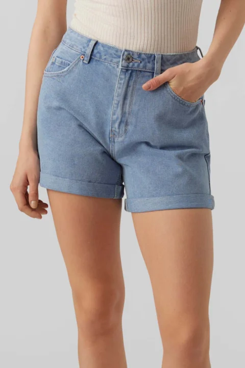 Къс панталон Vmzuri Hr Loose Denim Mix 10279493 BS000053 light blue denim — снимка 2