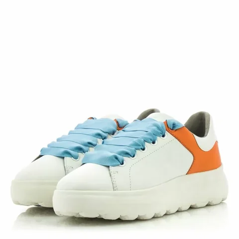 Дамски Сникърс GEOX – D45TCE 299 D SPHERICA EC4.1 WHITE/ORANGE — снимка 3