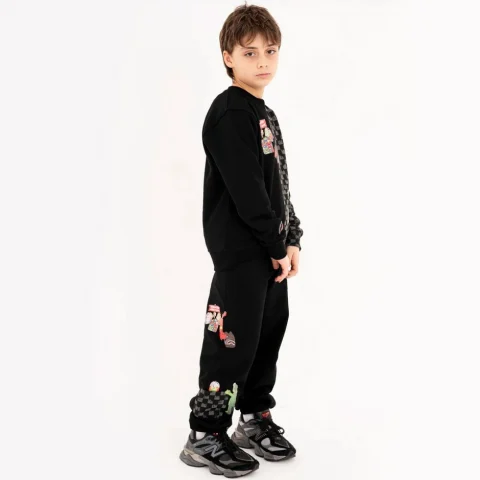 Детско спортно долнище THROW IT TO ME DRIP CHECKERED SPLIT SPRAYGROUND — снимка 6