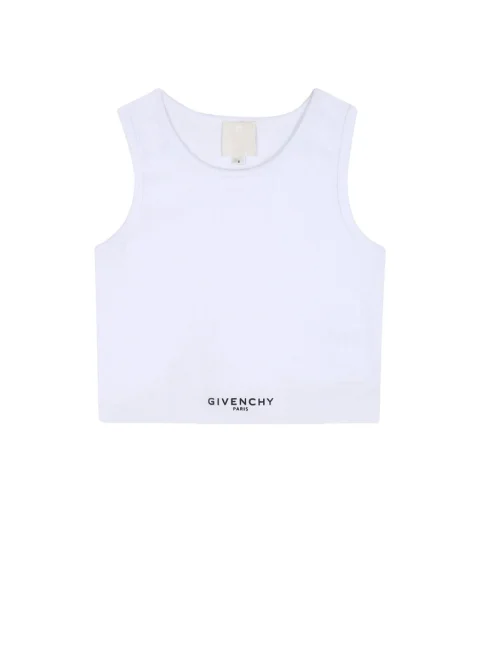 Топ с контрастно лого Givenchy Kids