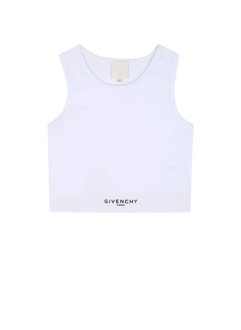 Топ с контрастно лого Givenchy Kids
