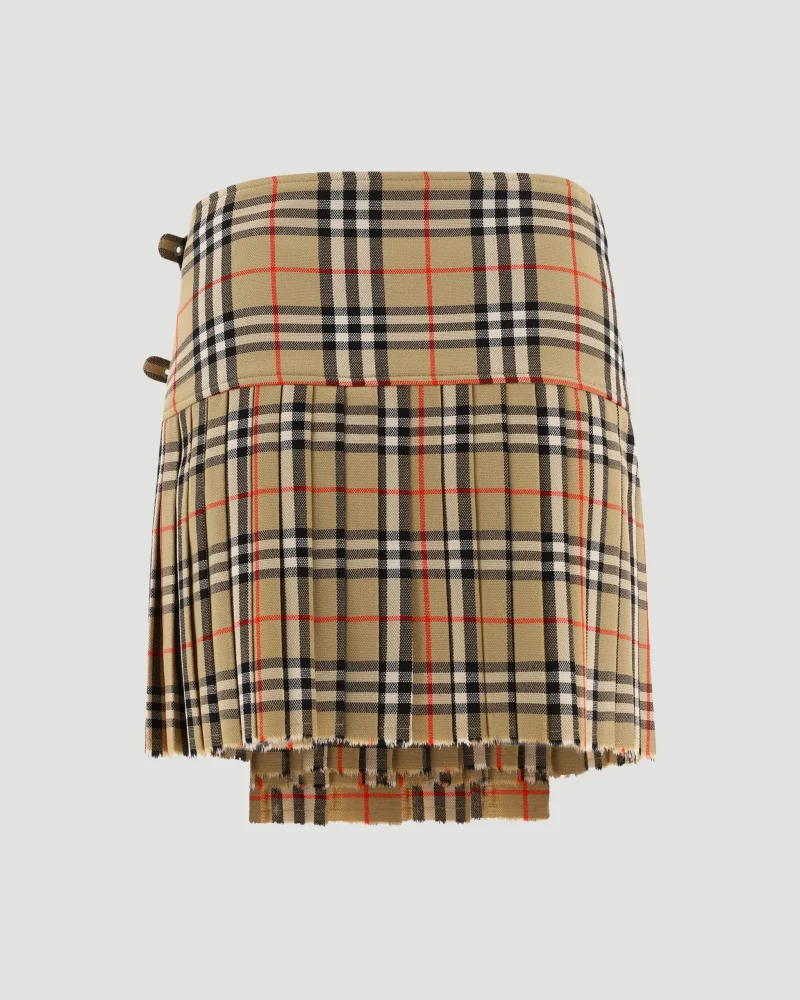 Beige Check Skirt — снимка 3