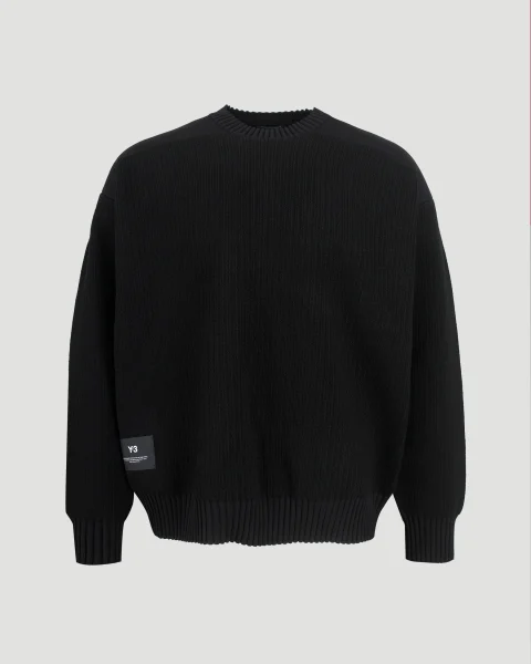 UT Knit Crew Sweatshirt in Black