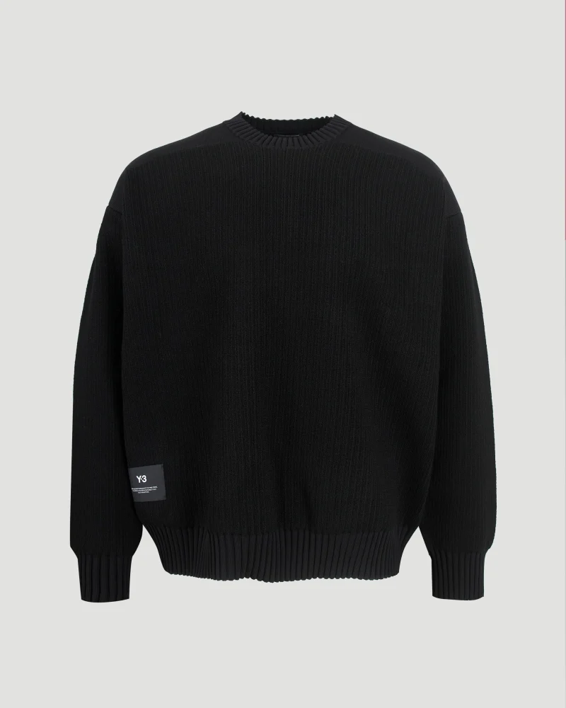 UT Knit Crew Sweatshirt in Black