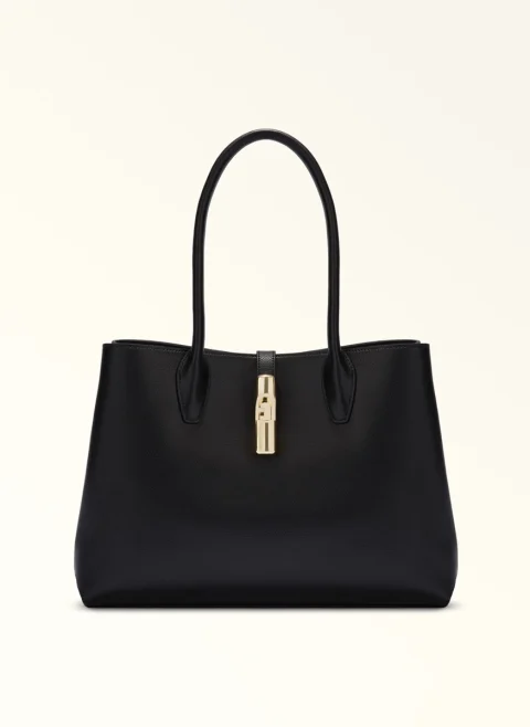 Кожена чанта 'Tote' Furla Goccia Nero