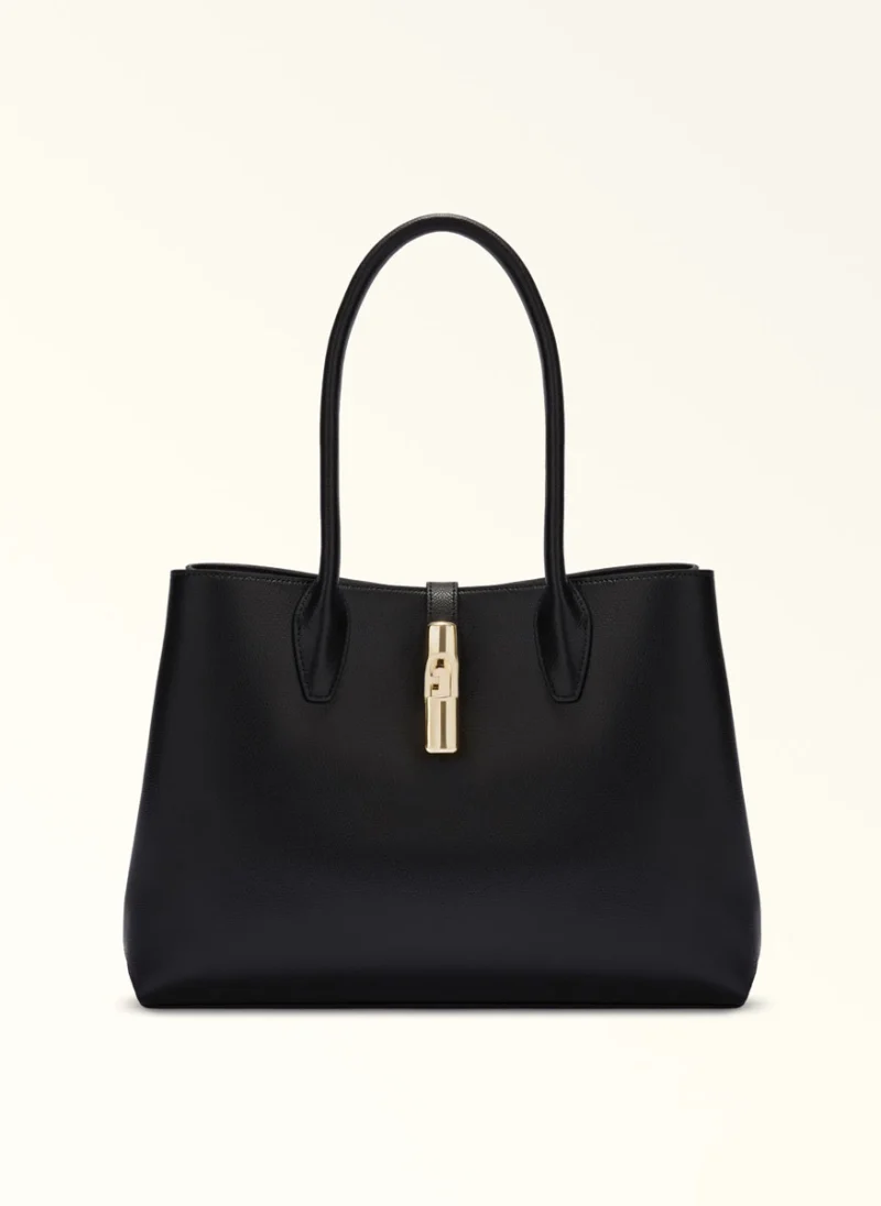 Кожена чанта 'Tote' Furla Goccia Nero