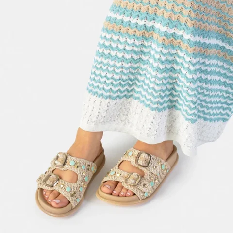 Дамски бежови чехли Alma En Pena — снимка 8