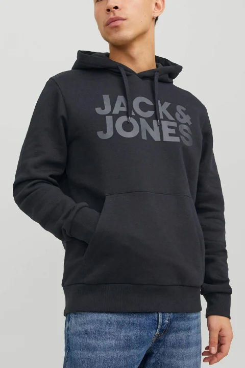 Суичър Jjecorp Logo Hood 12152840 C-N10 black/large print — снимка 2