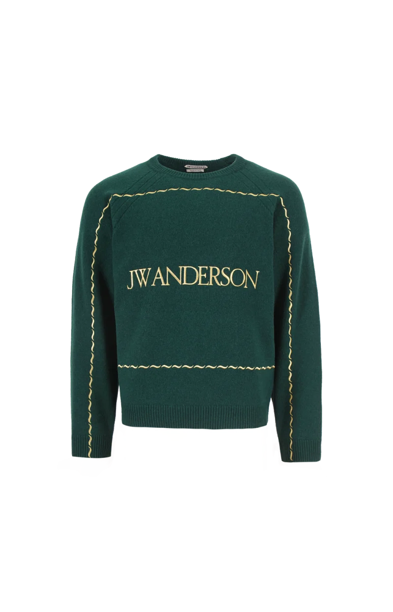 Logo-Embroidered Round-Neck Wool Jumper