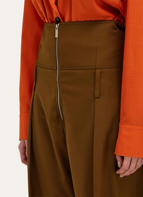 Панталон 'Barrel-Leg' с вълна и кашмир Ferragamo — снимка 5