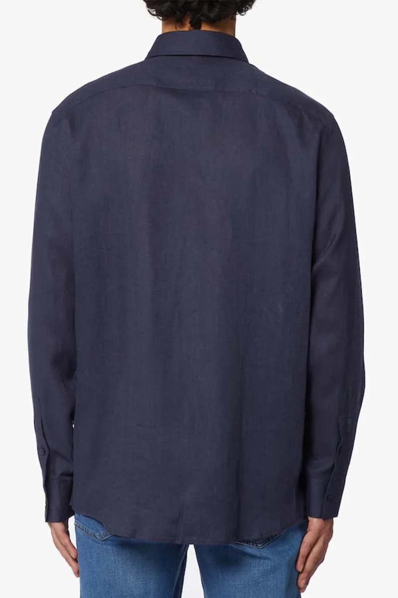 Риза Linen C002961T005789 u290 navy — снимка 2