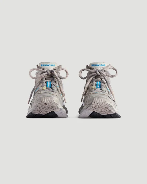 Runner Sneaker in Taupe and Blue — снимка 3