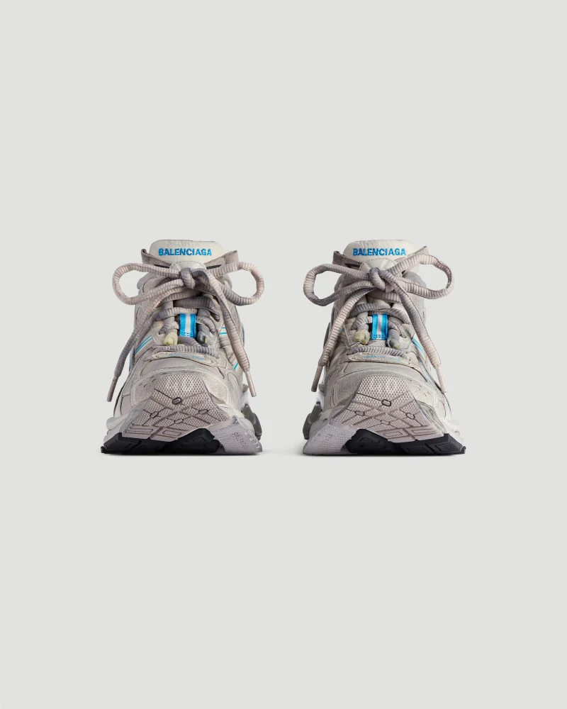 Runner Sneaker in Taupe and Blue — снимка 3