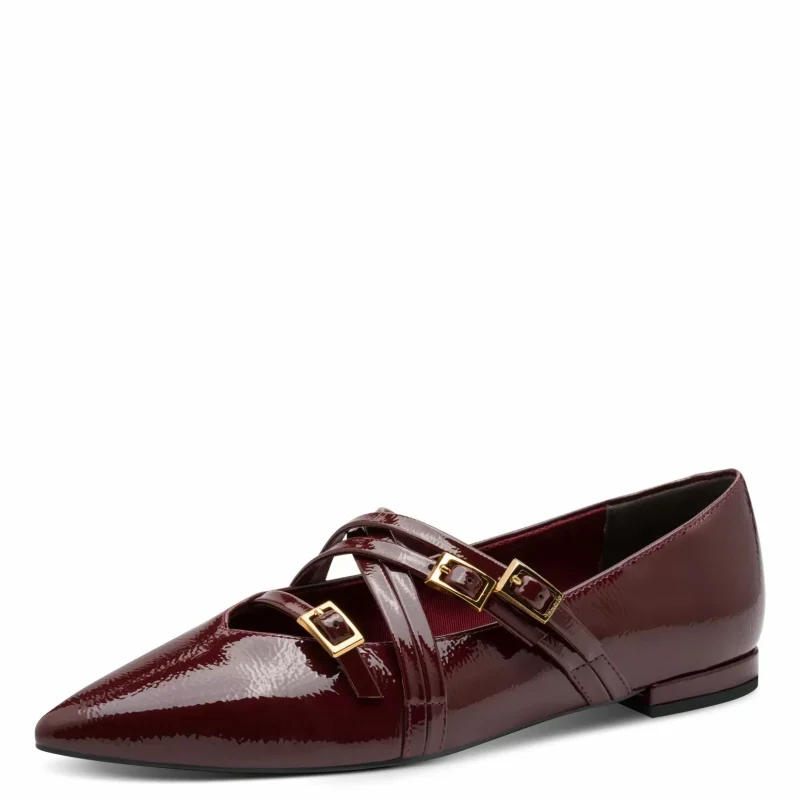 Балерини TAMARIS – 1-22160-45-568 MERLOT PATENT — снимка 3
