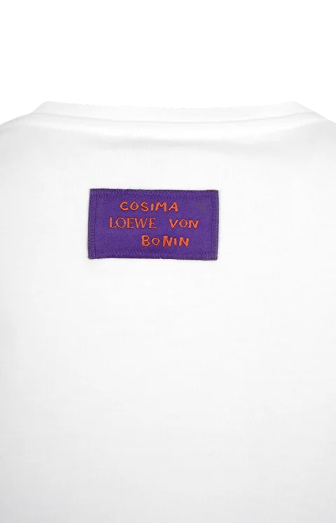 Loewe x Cosima Von Bonin Logo Patch T-Shirt in White — снимка 2