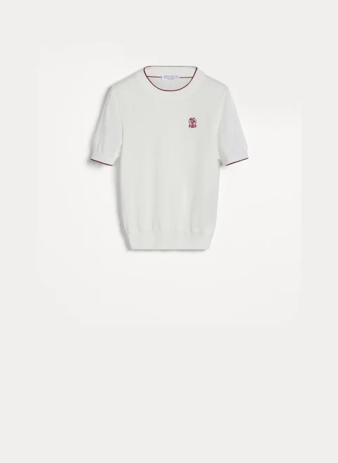 Пуловер с контрастни детайли Brunello Cucinelli Kids 8-10 — снимка 4